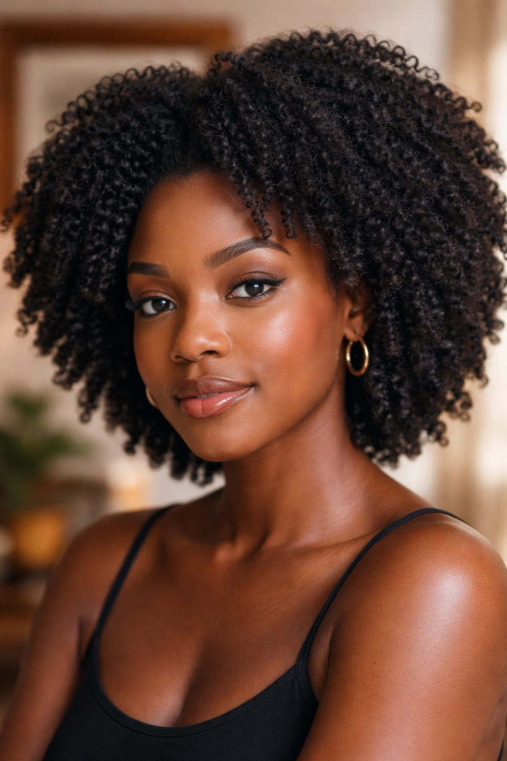 Close-up portrait of a person with 4C coils, illustrating hair types that benefit most from kinky twists.