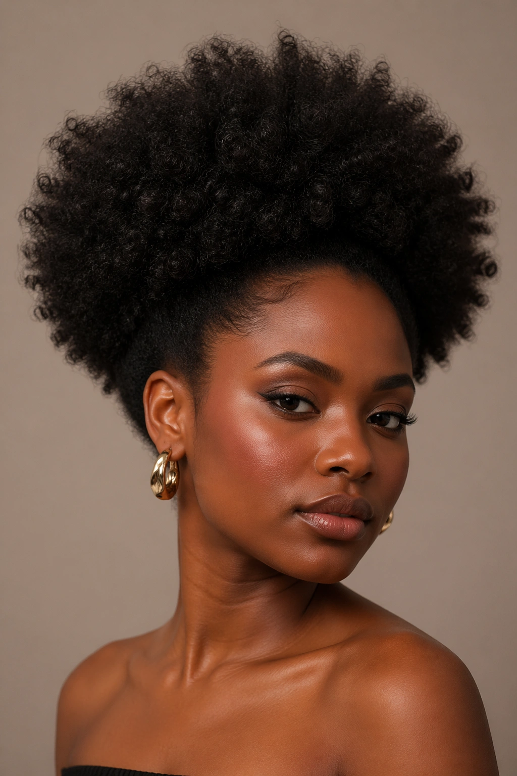 Natural crown-focused Afro with defined texture