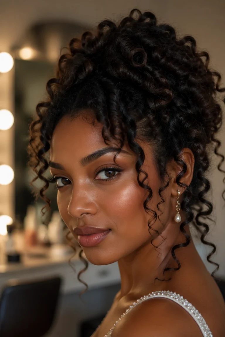 24 Curly Hair Updos for Prom