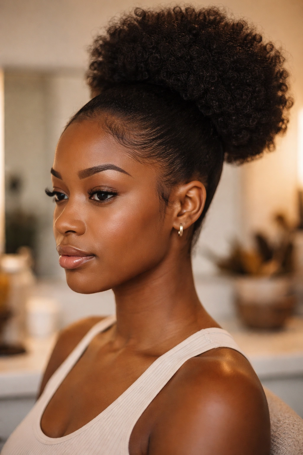 Portrait focusing on smooth base and clean edges at the hairline