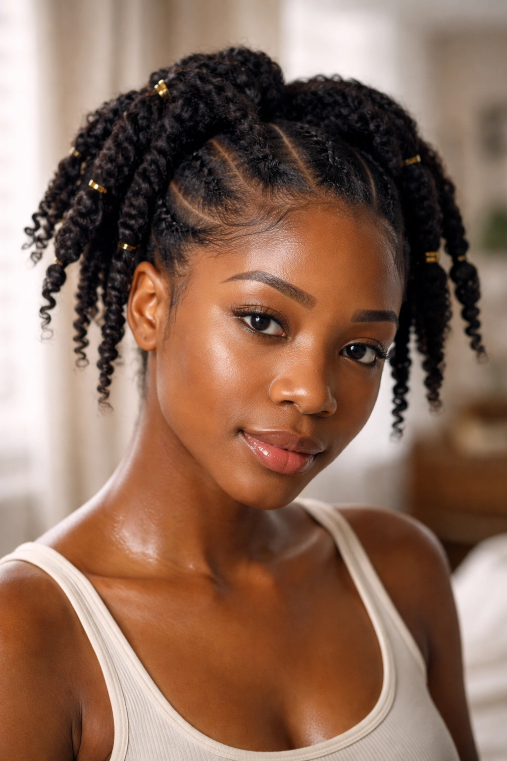 Close-up of real person prepping base with hair stretched