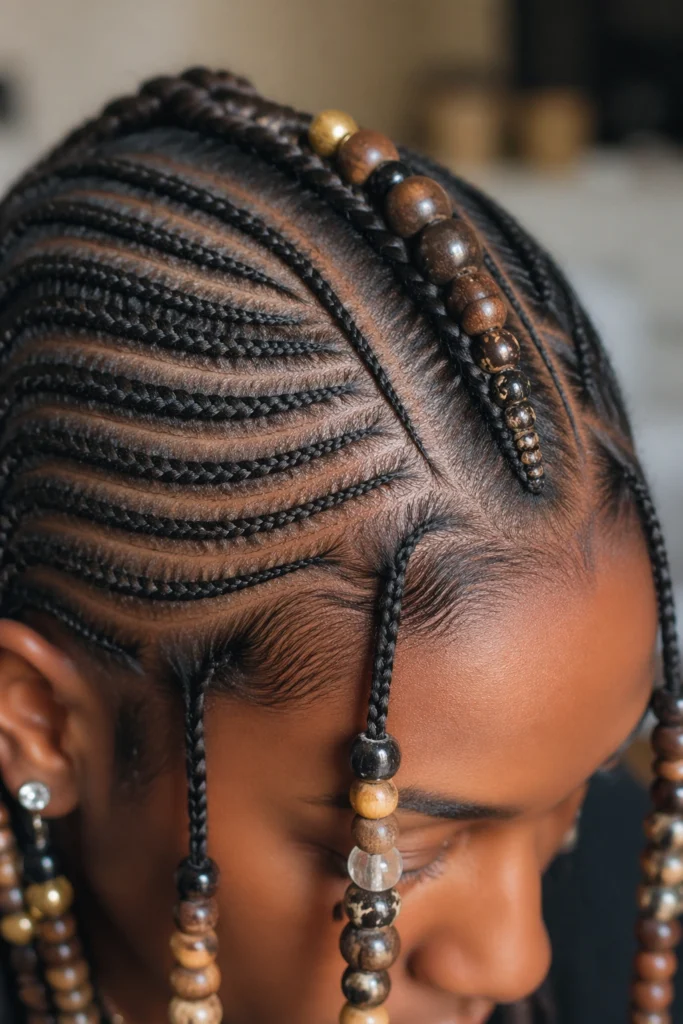 22 Fulani Cornrows With Beads