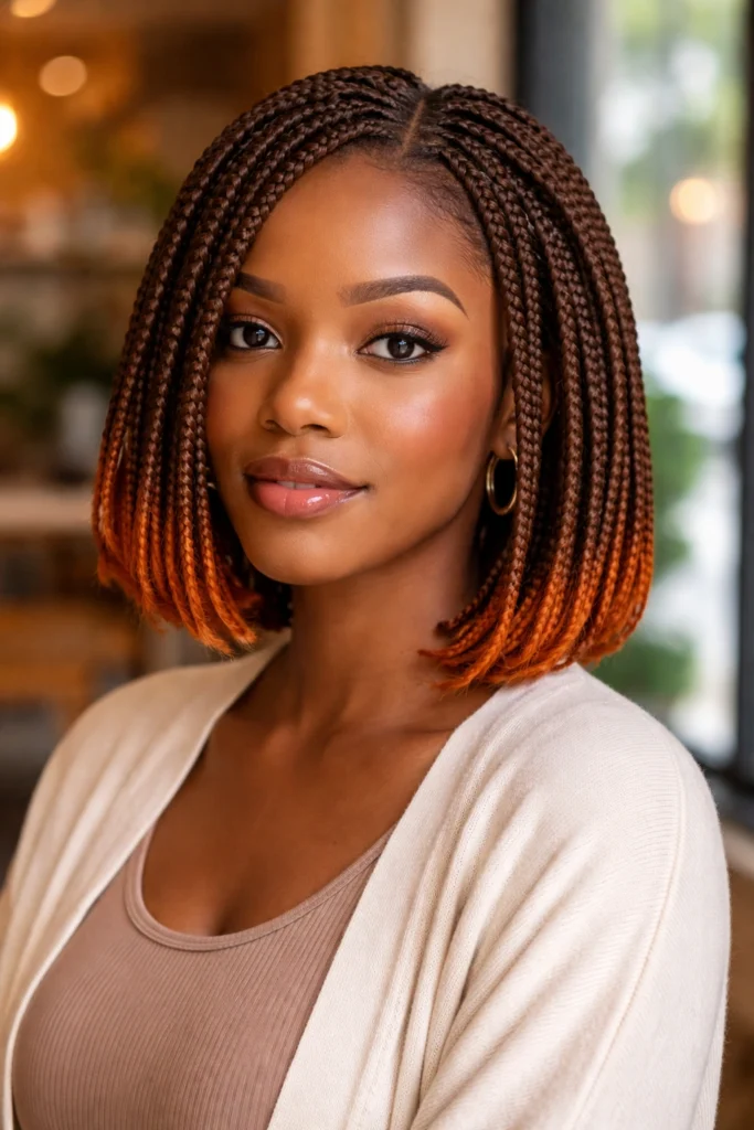 15 Brown and Orange Box Braids