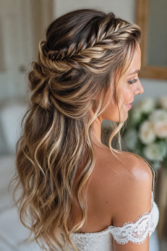 25 Boho Braided Half Up Half Down for Wedding