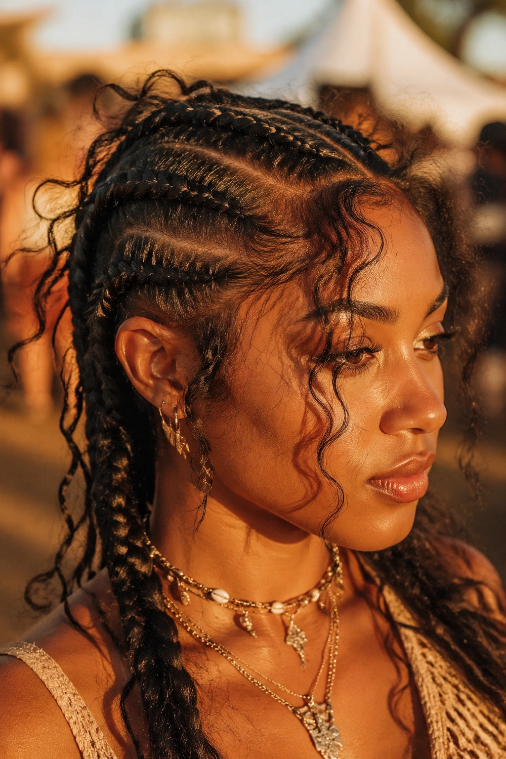 Close-up of boho butterfly with loose front on a real person.