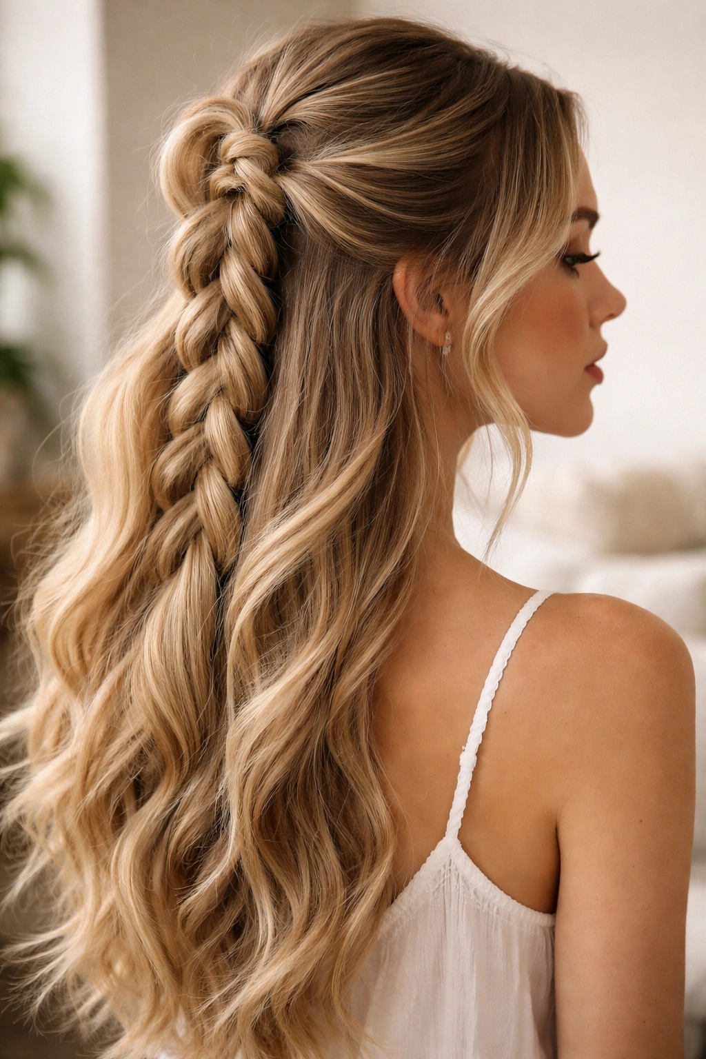 The Boho Pull-Through hairstyle with looping ponytail sections