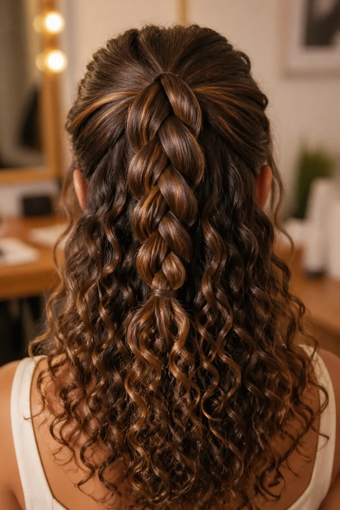 22 Prom Half Up Half Down for Curly Hair