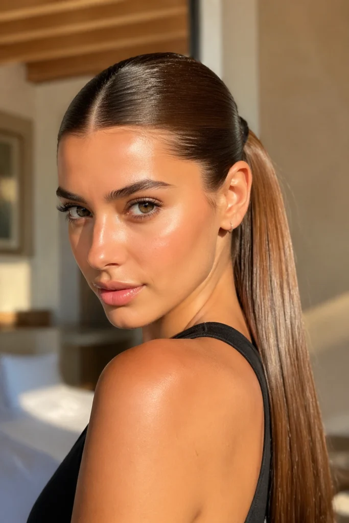 21 Brown Ponytails for Long Hair