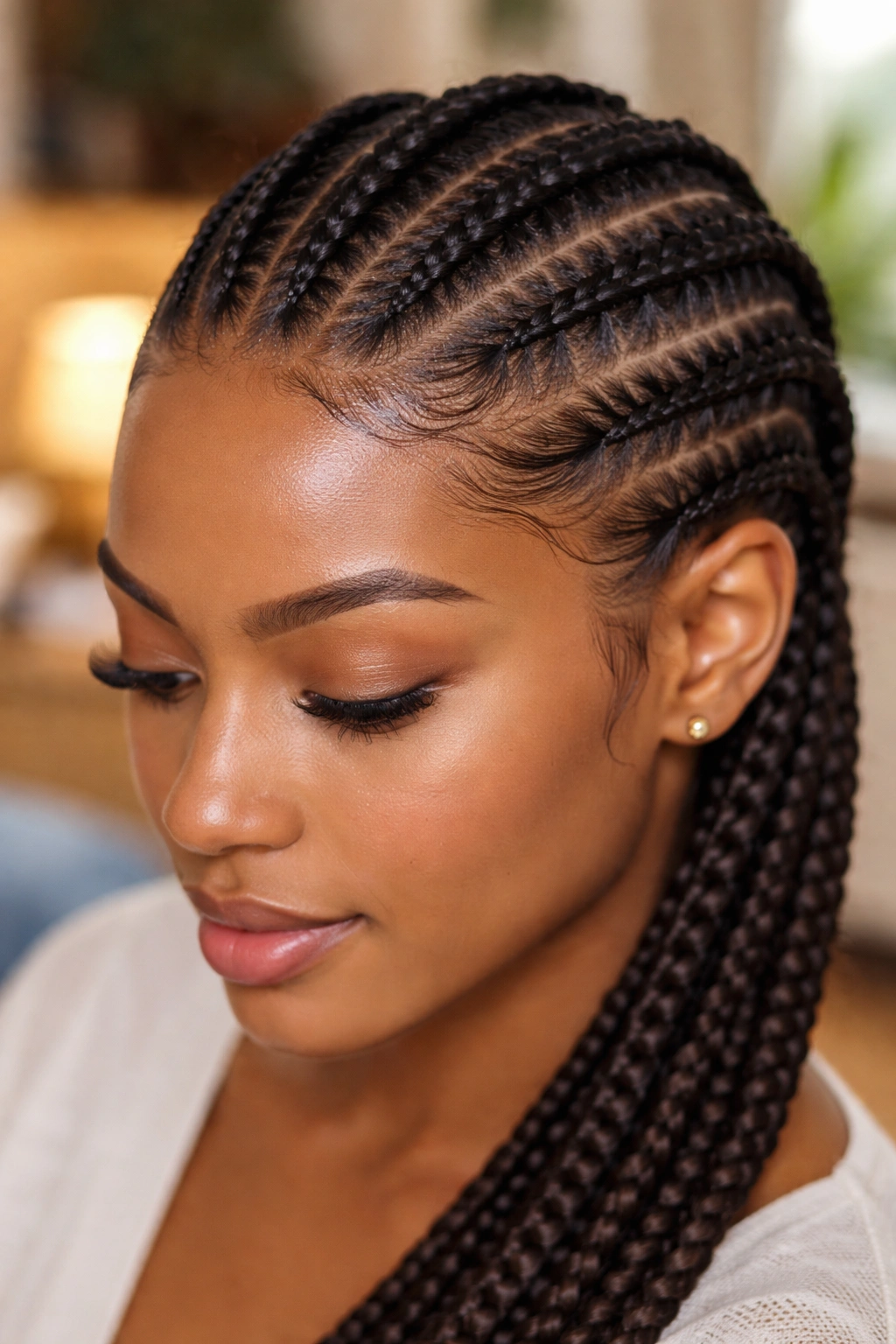 Close-up of hairline with ceramic edge protection on a real person