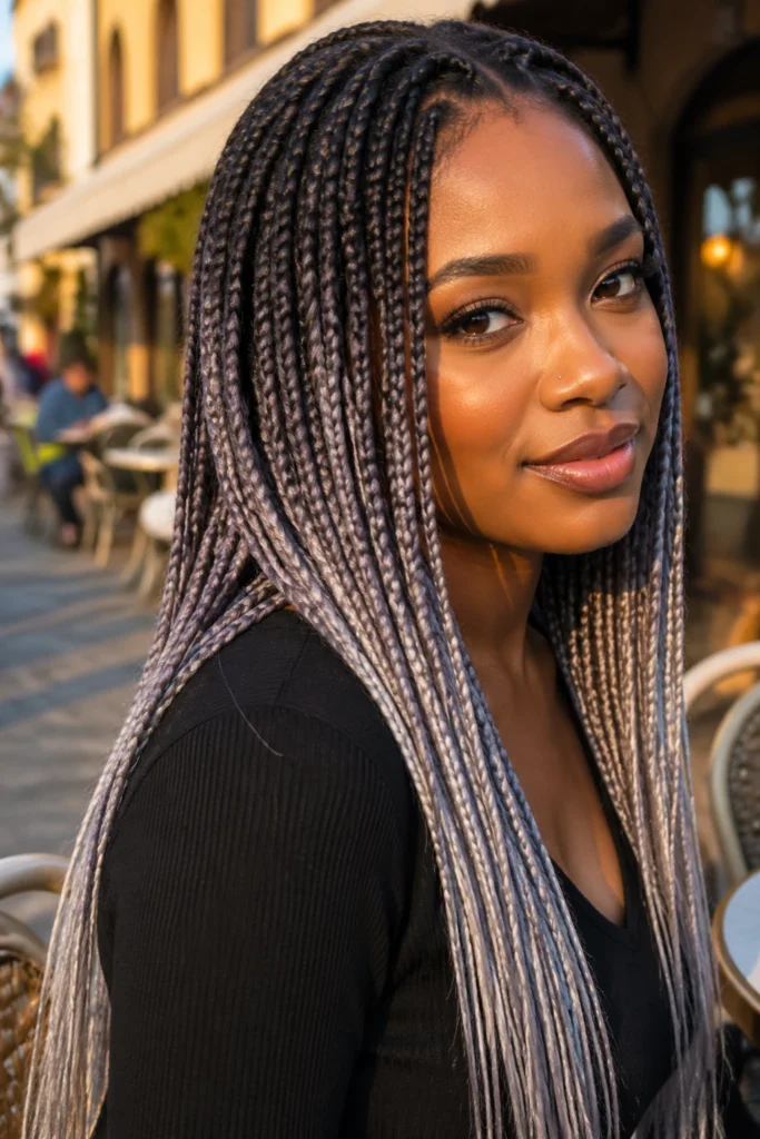 20 Grey Box Braids