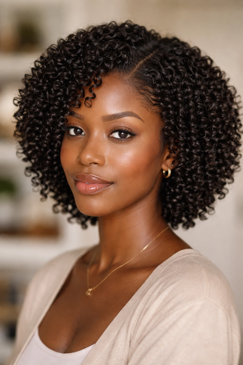 Close-up of a real person with uniform, defined finger curls