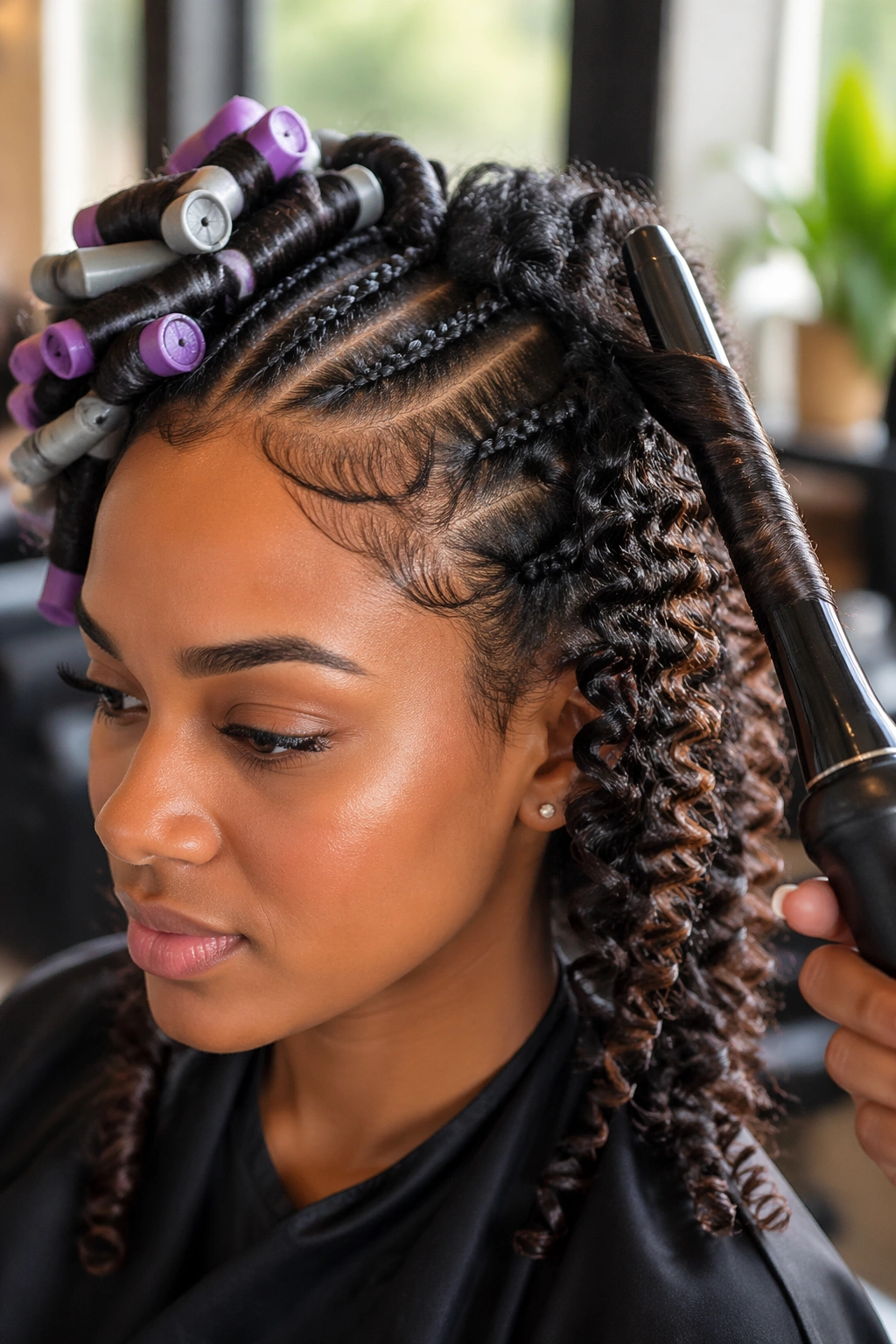 Head with curl methods demonstrated using flexi rods and wand.