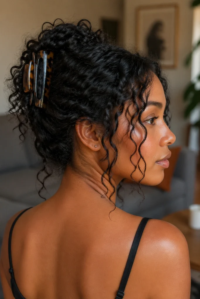 20 Curly Updos With a Claw Clip