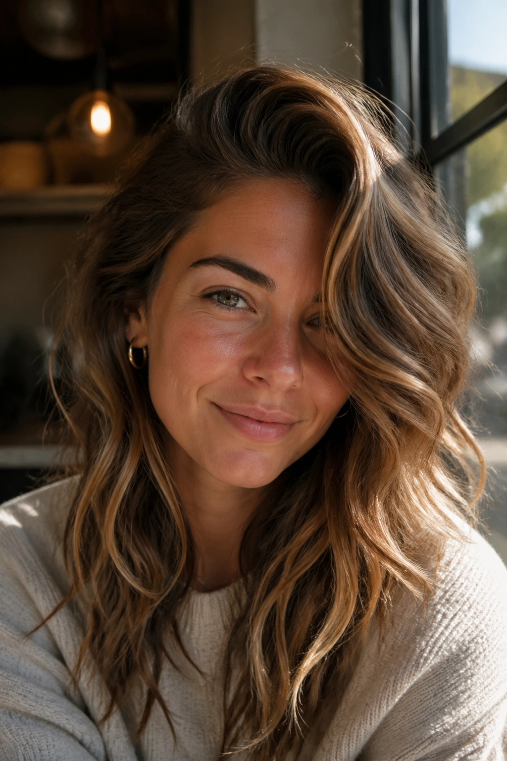 Portrait of a person with a deep side part hairstyle