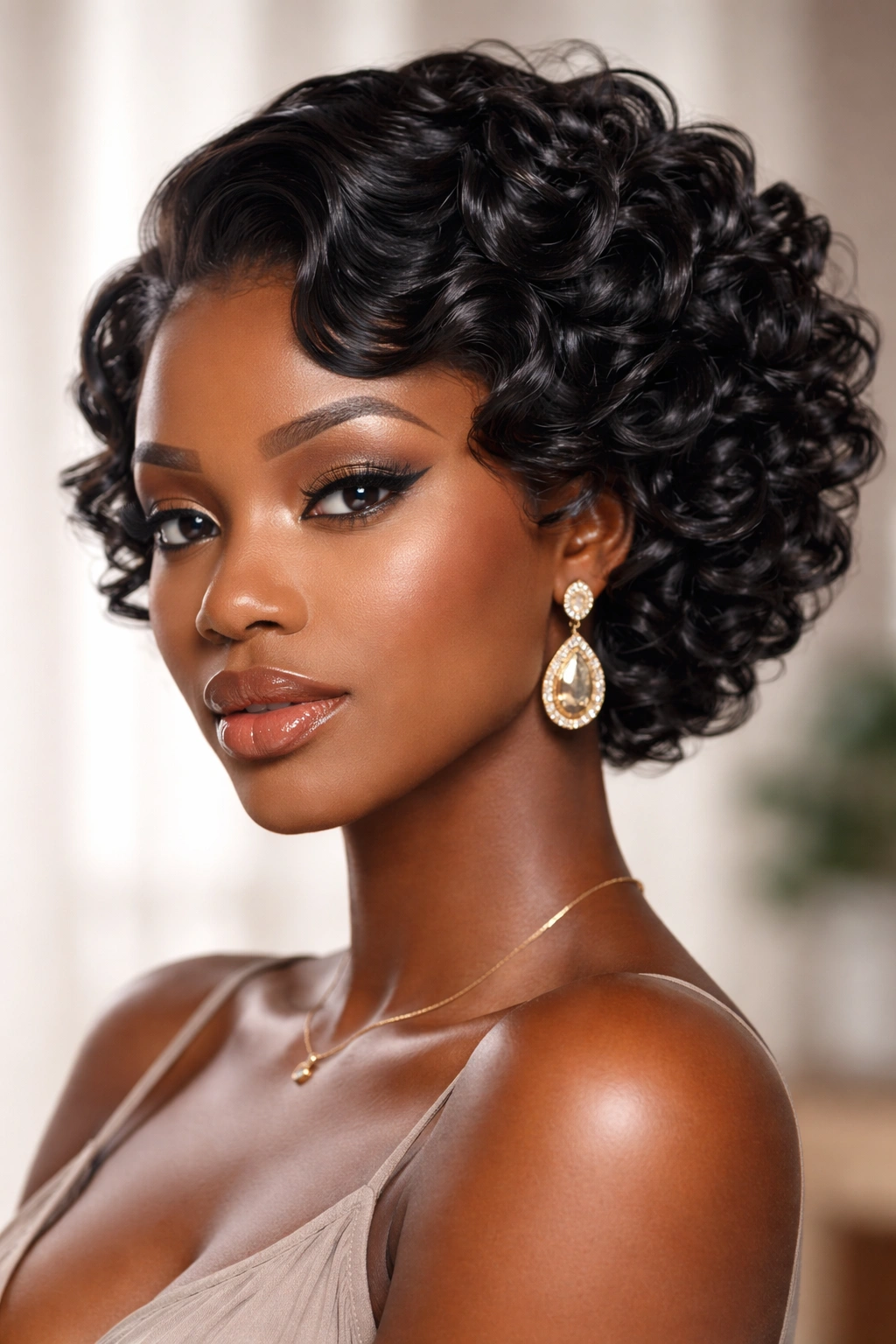 Wig showing deep-wave texture with S-shaped finger waves near hairline
