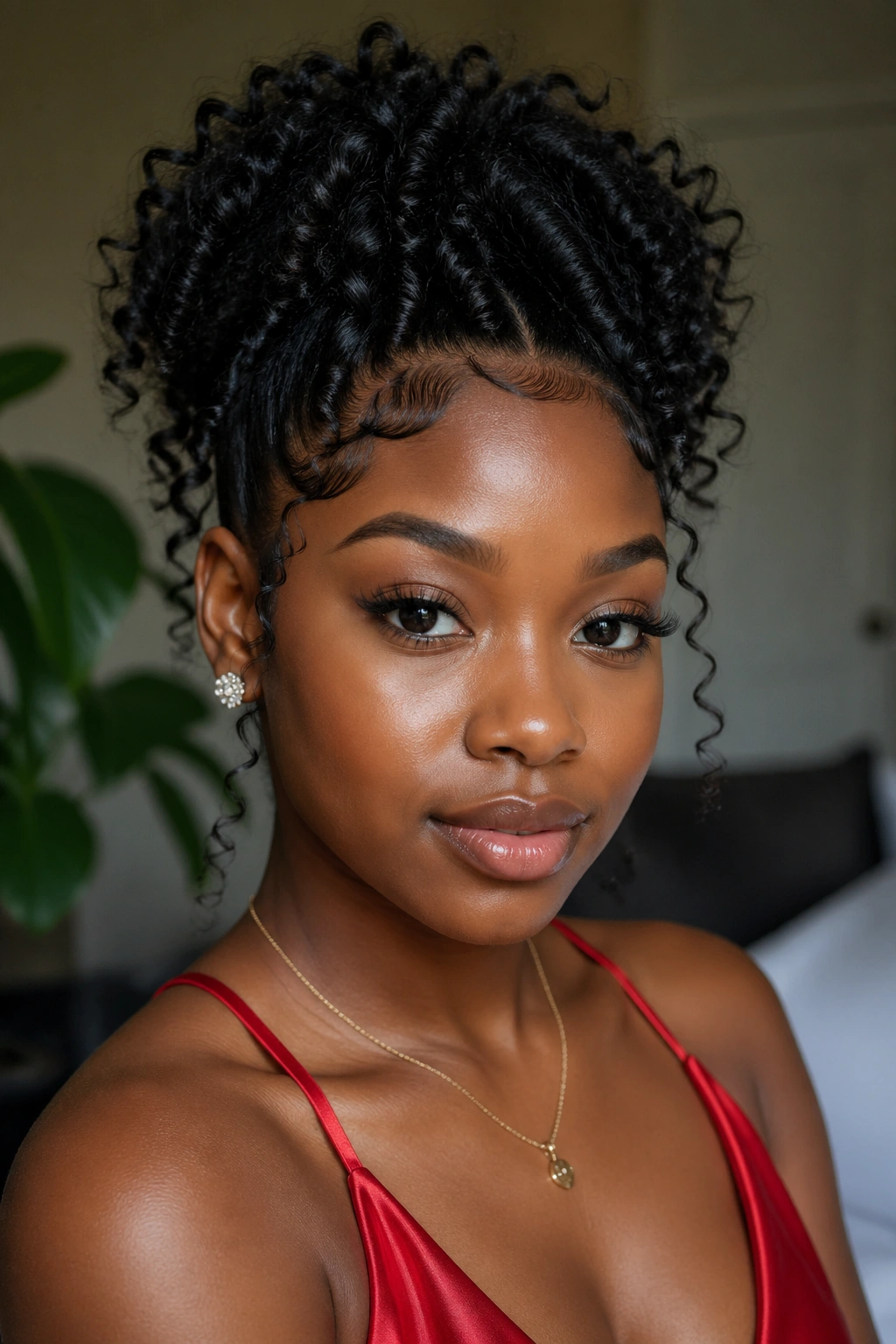 Portrait featuring clearly defined edges on natural hair.