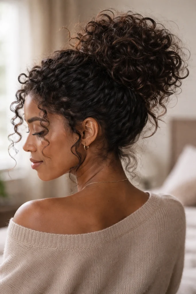 21 Messy Bun Styles for Curly Natural Hair