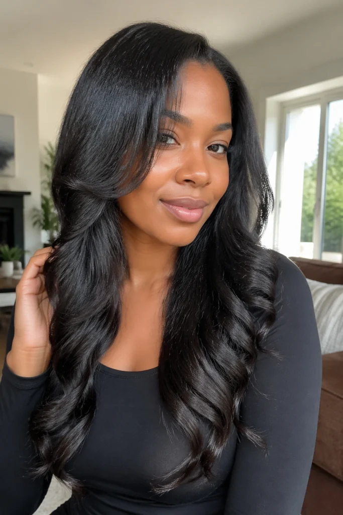 24 Flat Iron Curls on Natural Hair