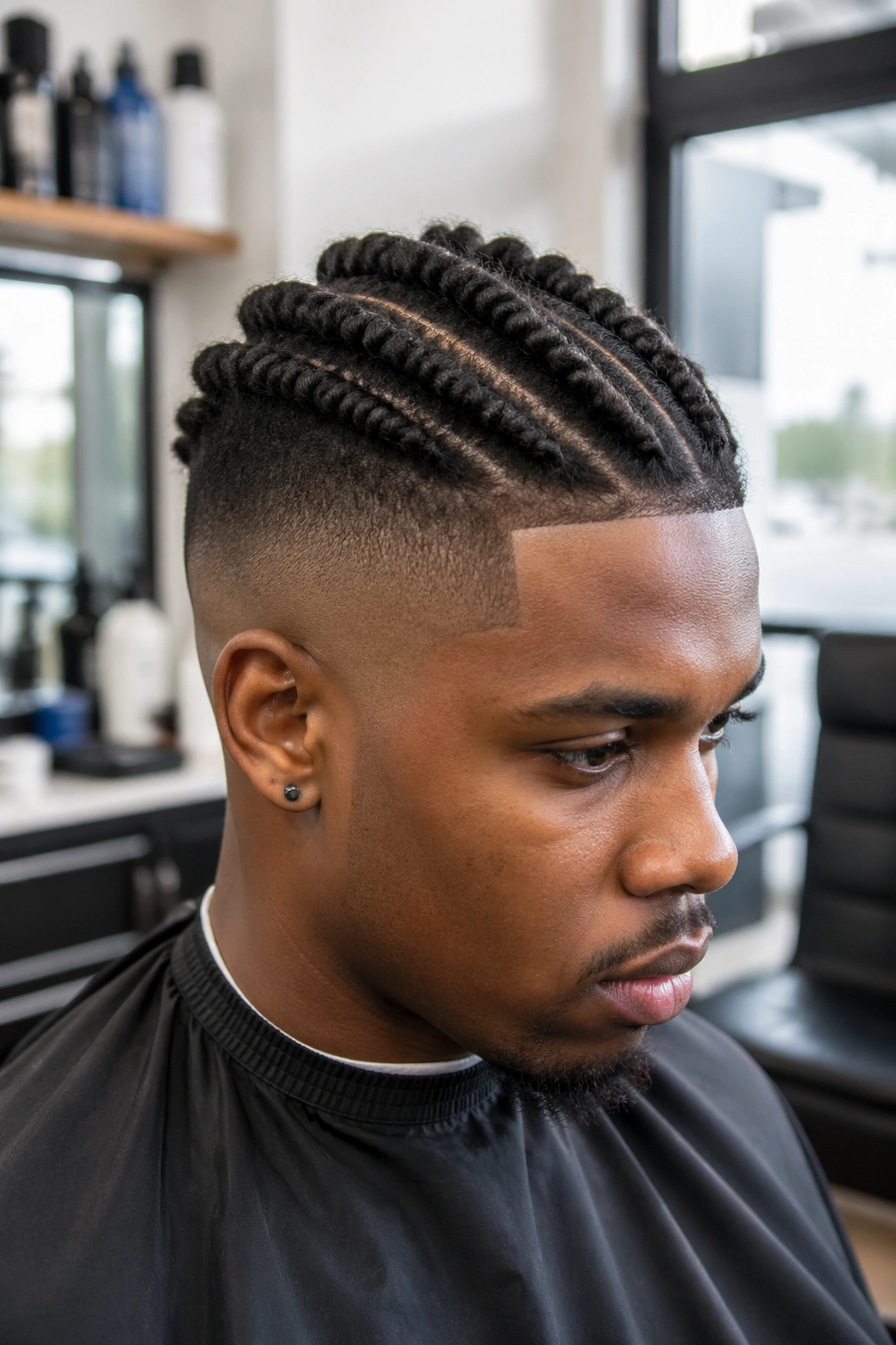 Medium close-up of flat twists with an undercut on a real person