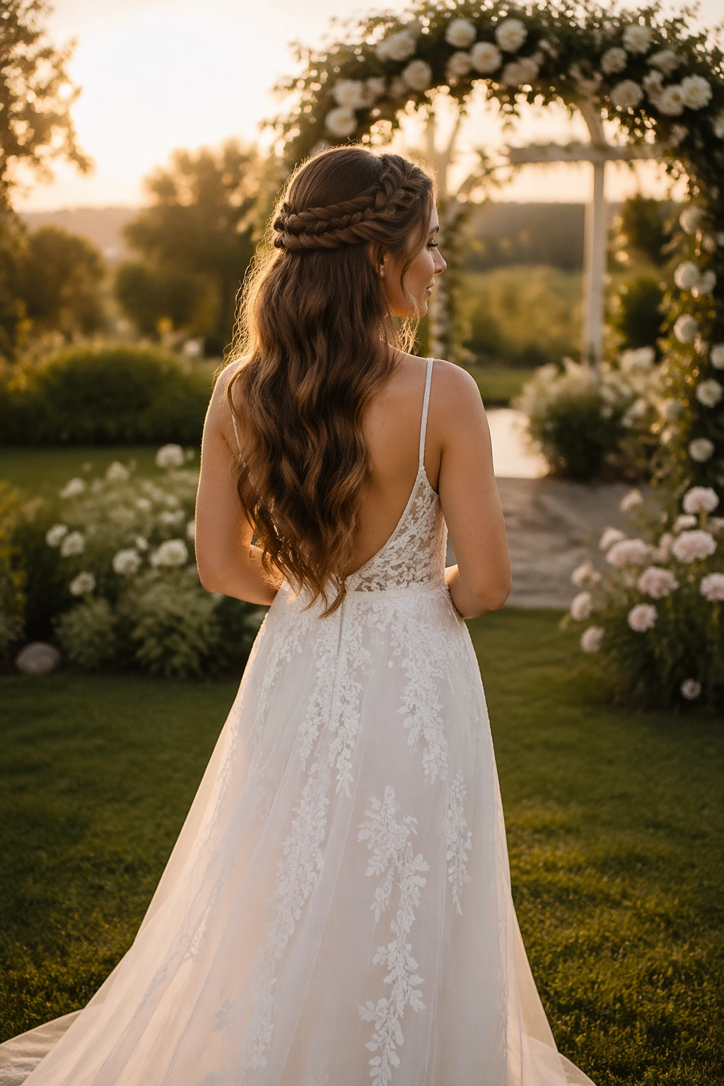 French braid top section with waves garden