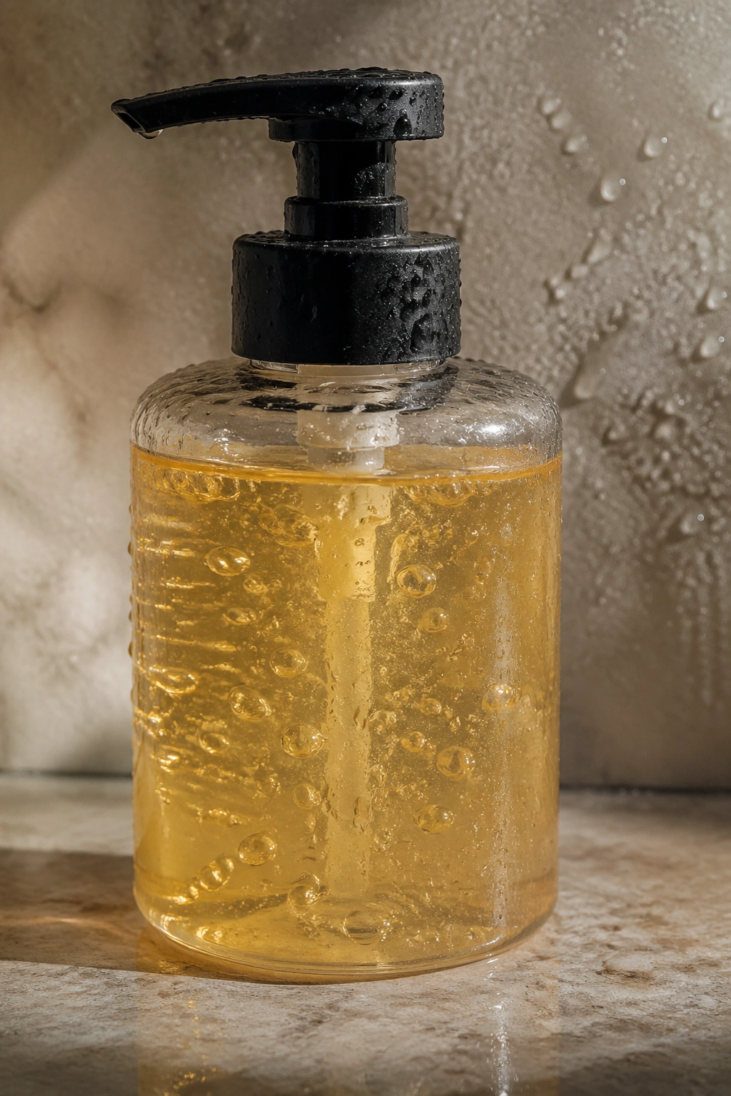 Gel bottle on a counter with condensation, illustrating correct gel usage and avoiding common mistakes.