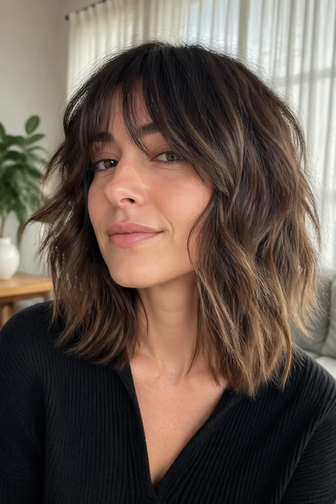 30 Shoulder Length Wavy Shag Cuts
