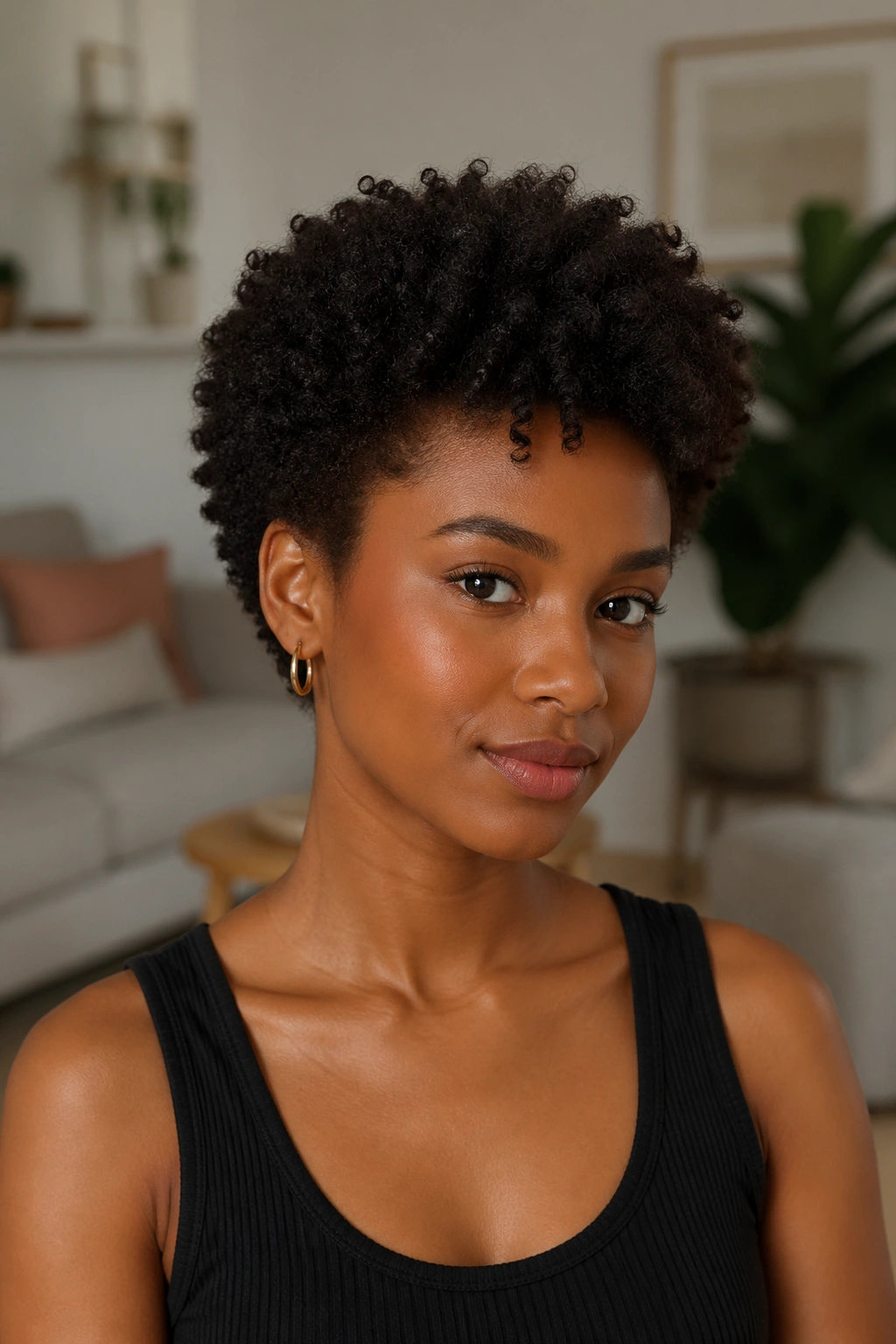 Portrait showing hair size balanced with body proportions for head-to-body ratio