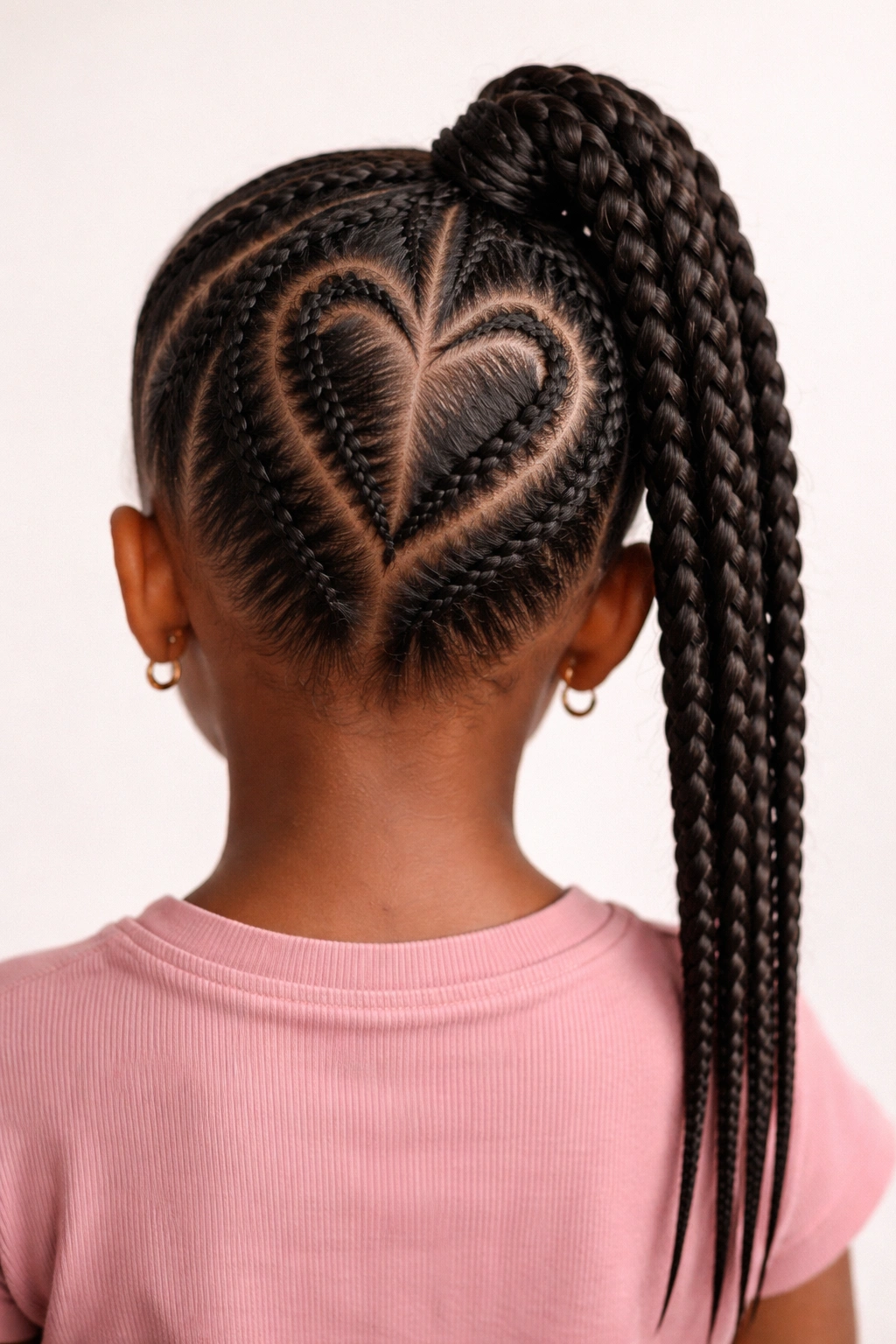 Heart-shaped part feed-in ponytail with tidy base