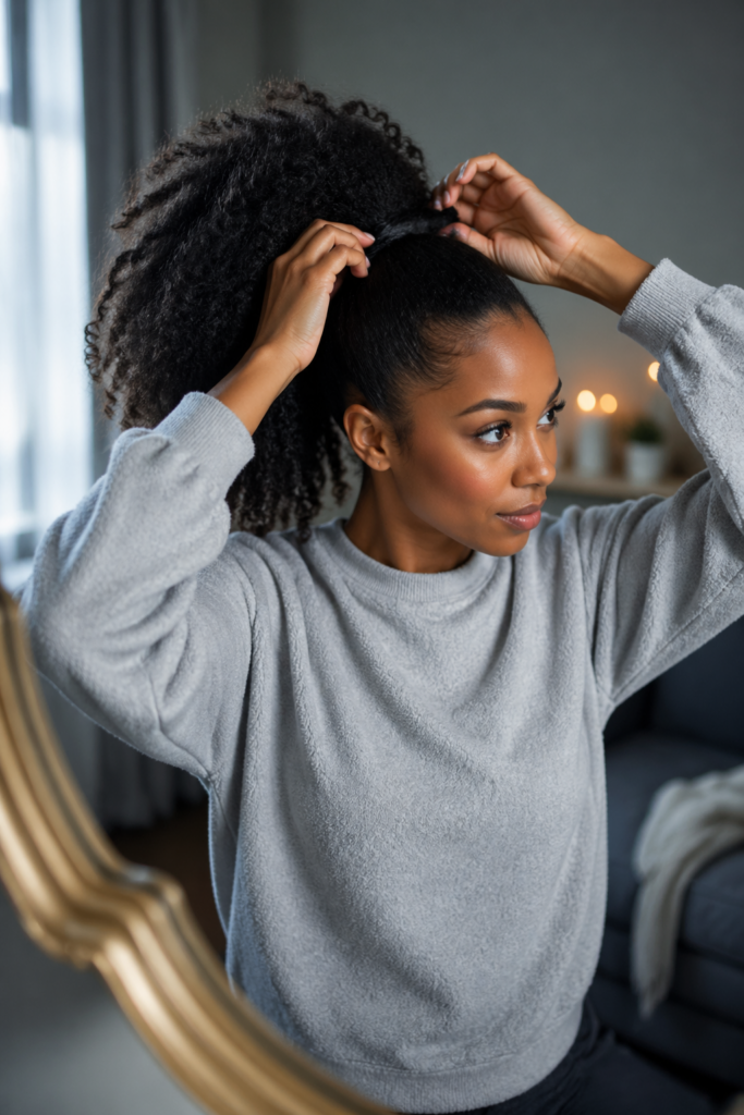 25 Voluminous Ponytails for Black Women With Curly Hair