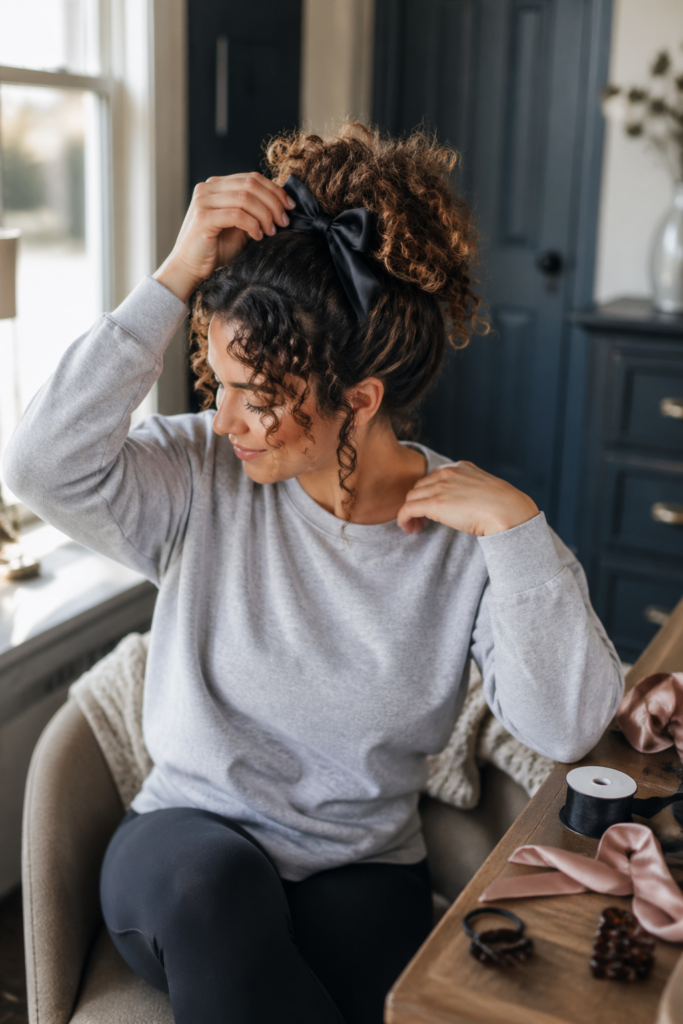 27 Bow Ponytails for Curly Hair