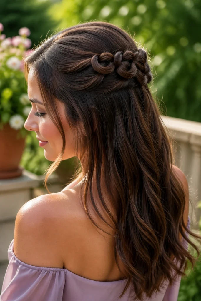 22 Braided Half Up Half Down for Bridesmaid Medium Hair