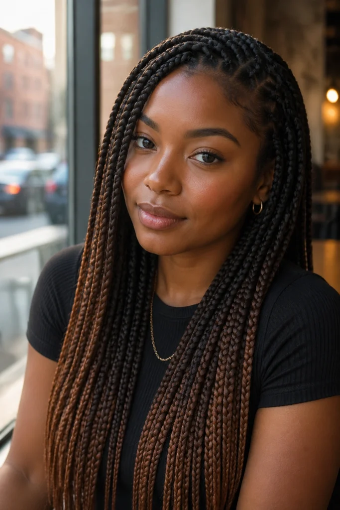 17 Brown and Ombré Box Braids