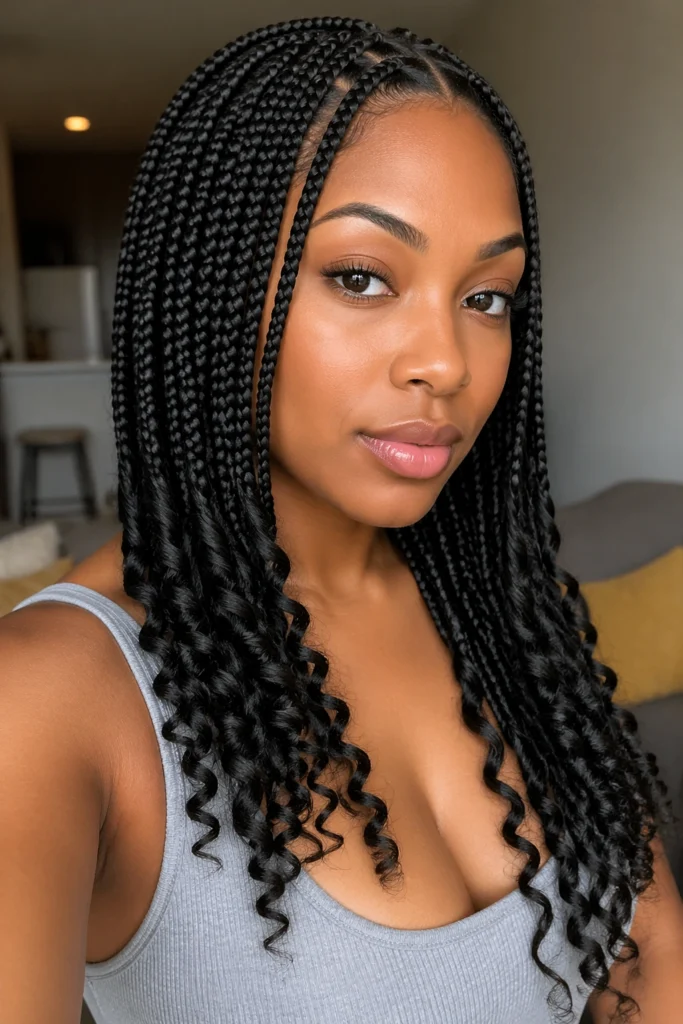 22 Knotless Braids With Curls for Natural Hair