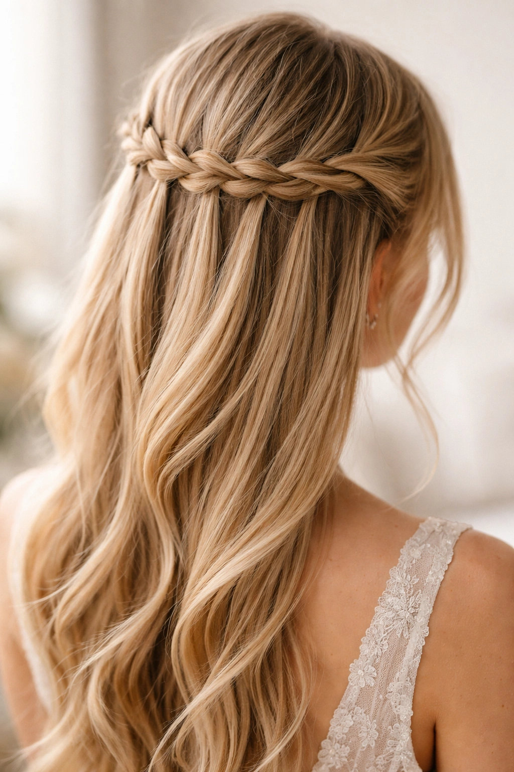 Knotted crown hairstyle with a series of small knots across the crown
