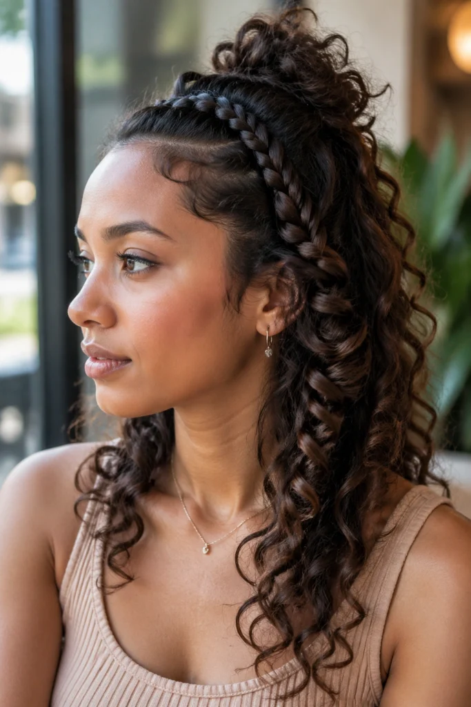 24 Half Up Half Down Styles for Natural Curls