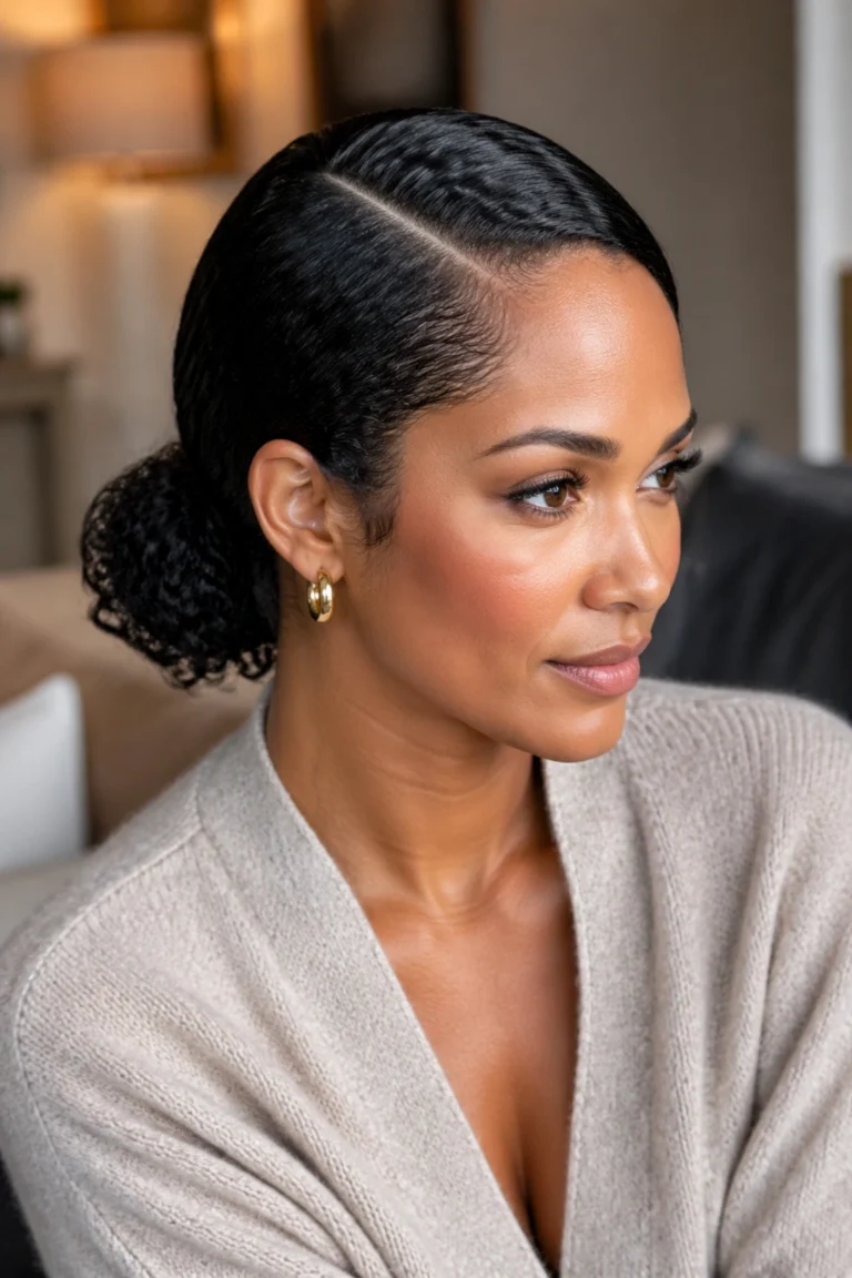 15 Sleek Curly Bun Hairstyles