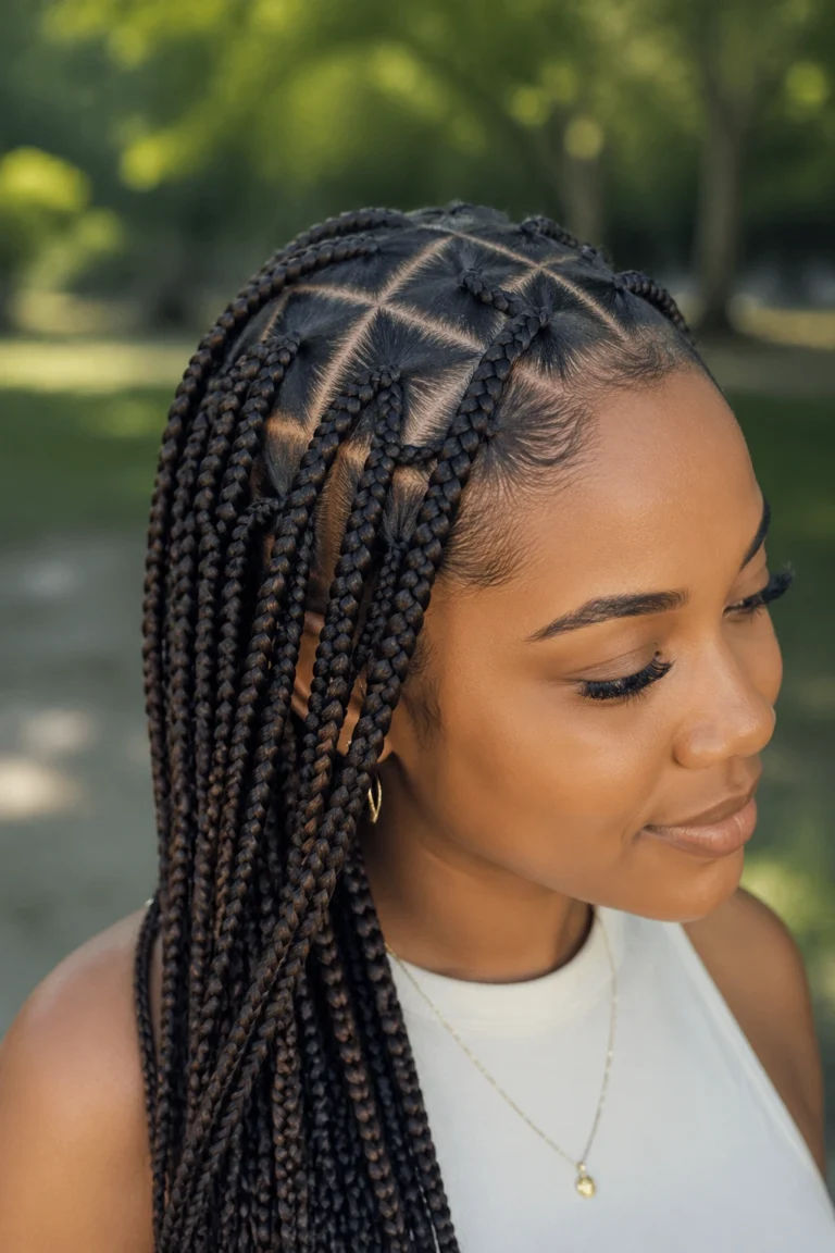 18 Box Braids With Star Designs