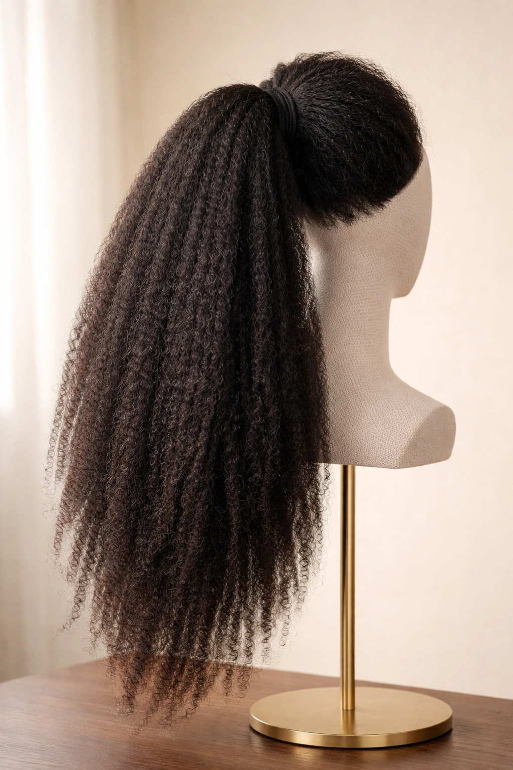 Marley texture ponytail extension with coarse matte finish