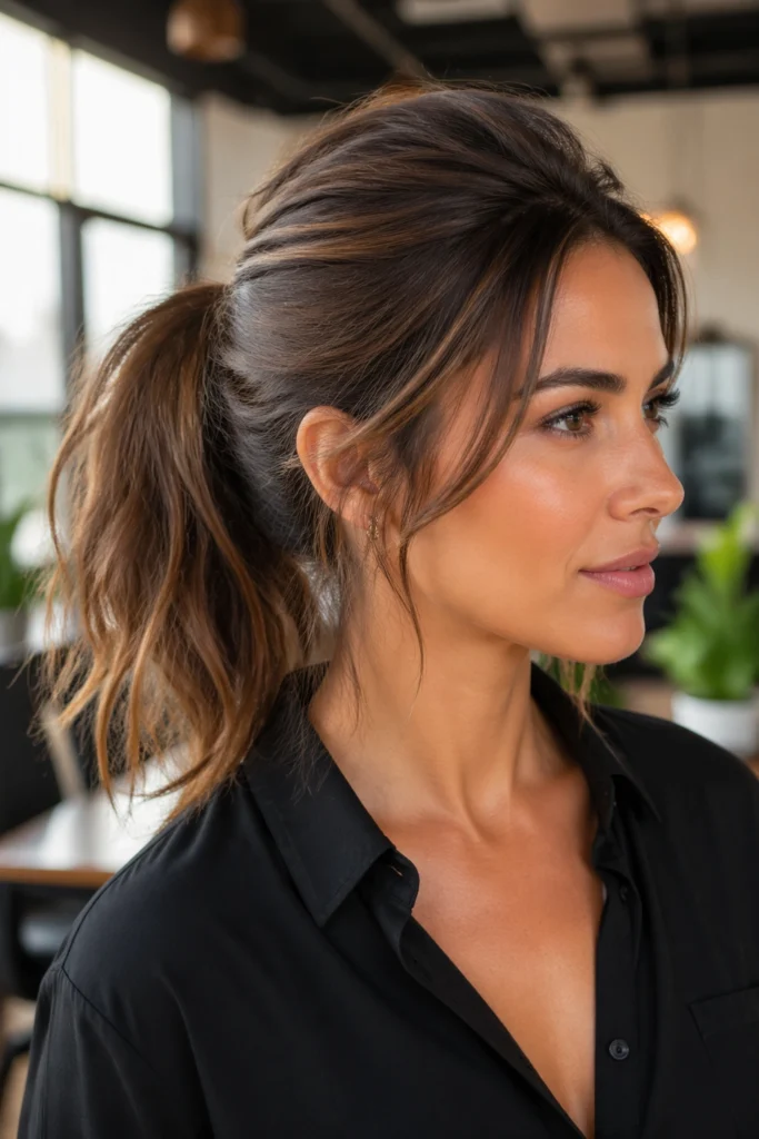27 Work Ponytails for Medium Hair