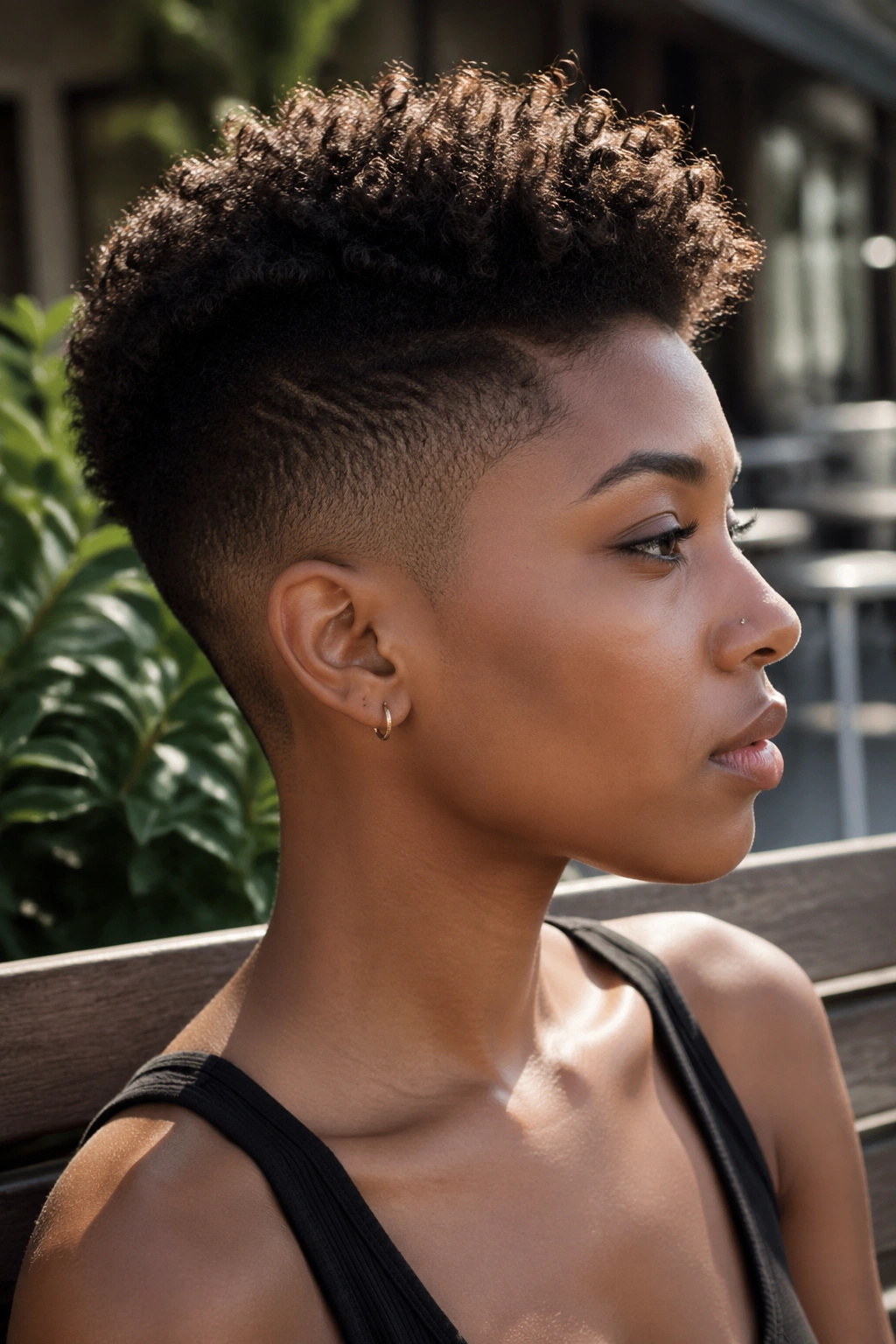 Close-up of a real person with a mid fade hairstyle