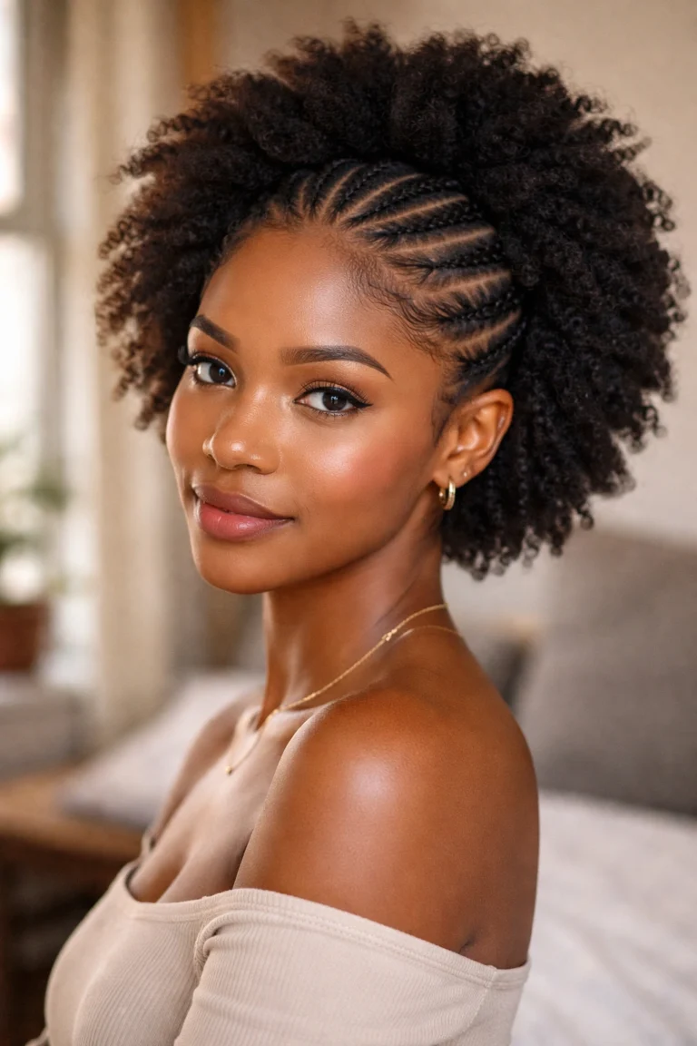 22 Cute Cornrows on Natural Hair