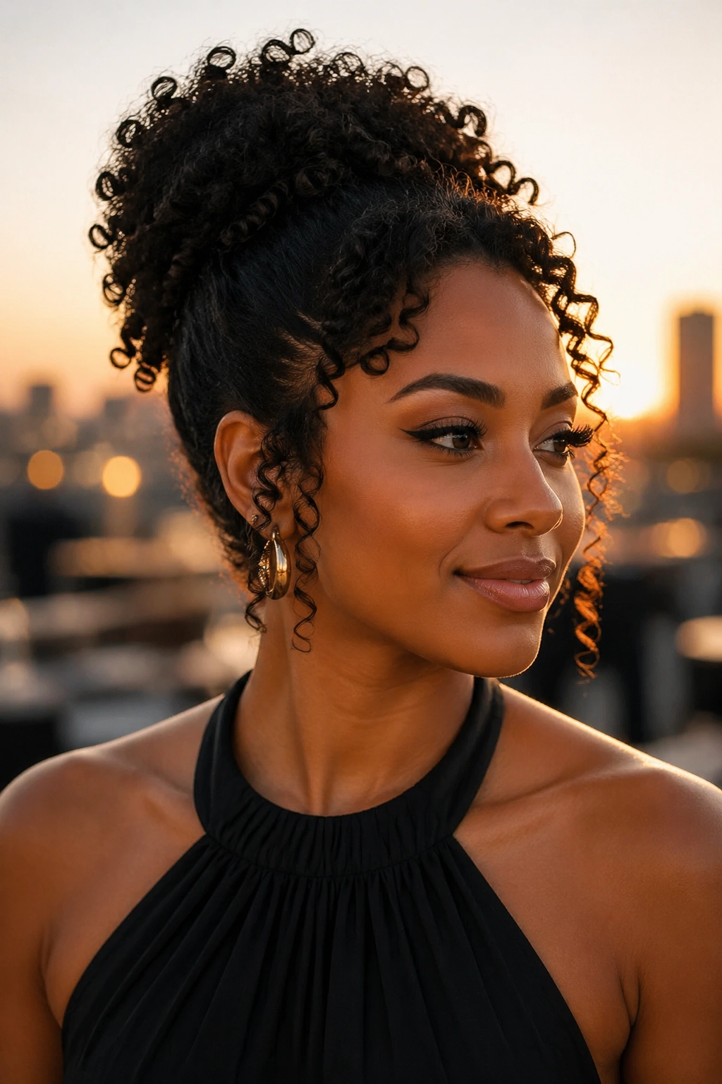 Real person with an elegant updo suitable for a formal occasion