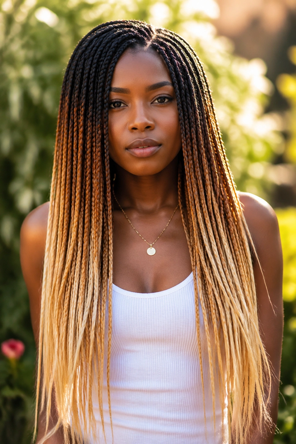 Ombre Color Pondo gradient hair close-up on real person