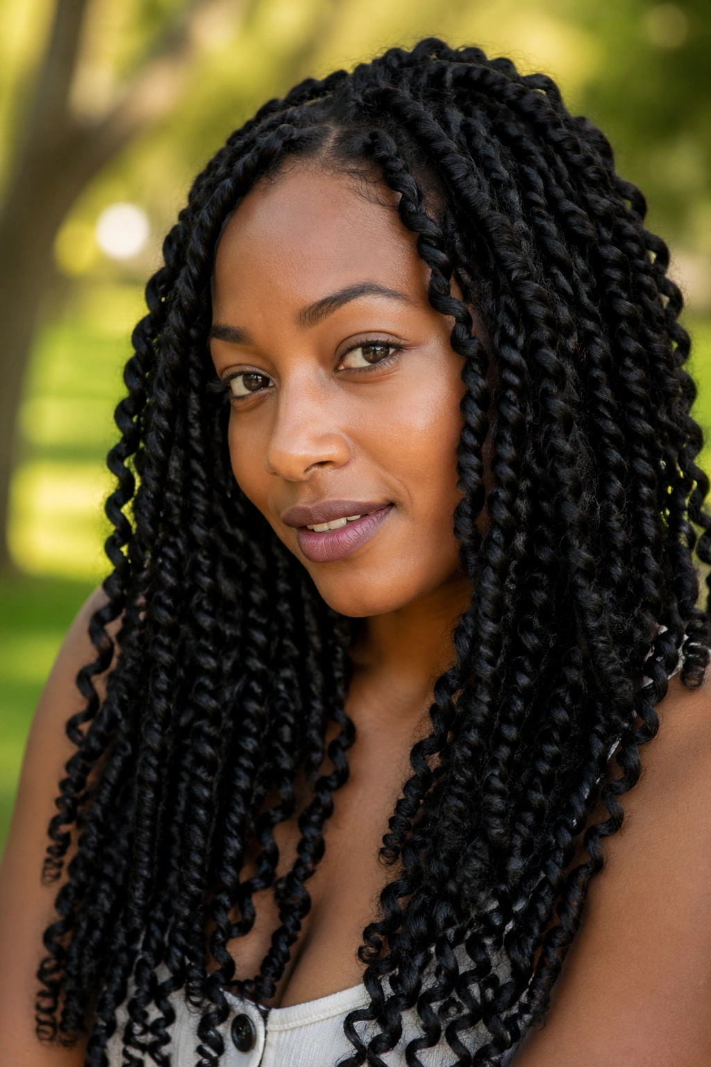 Close-up of a real woman with Passion Twists