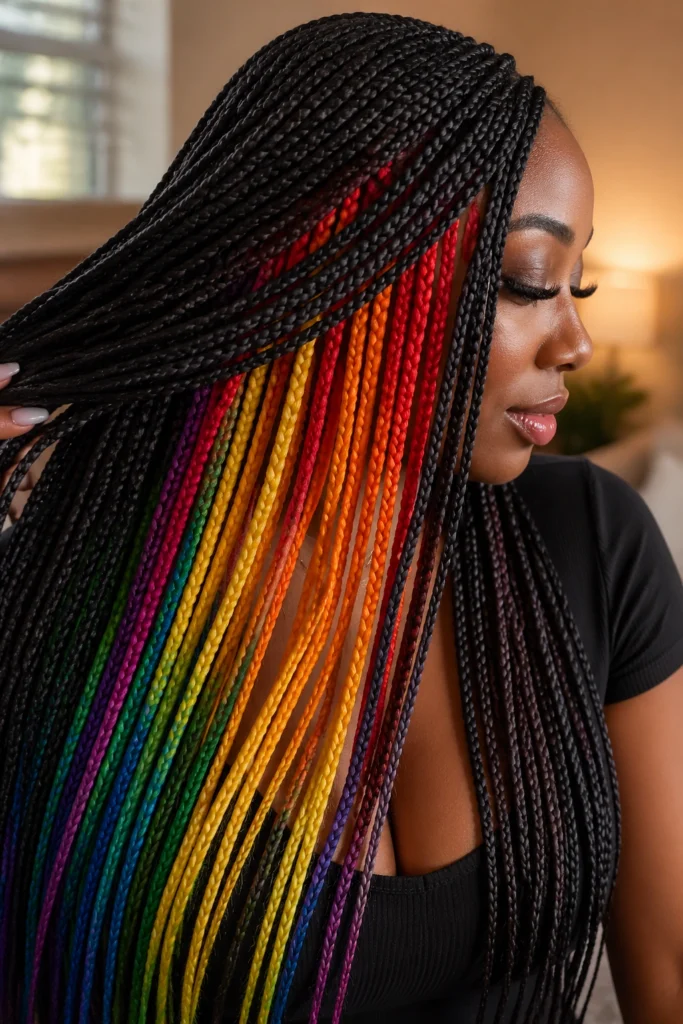 20 Rainbow Box Braids