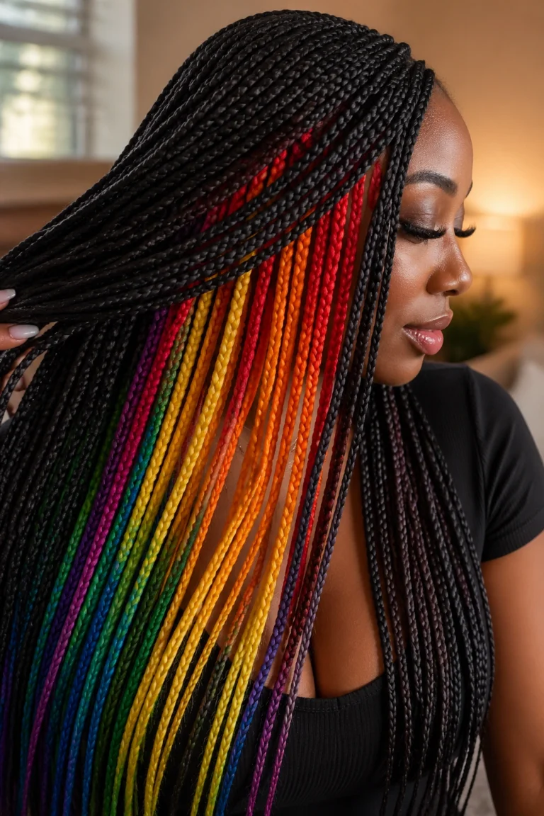 20 Rainbow Box Braids