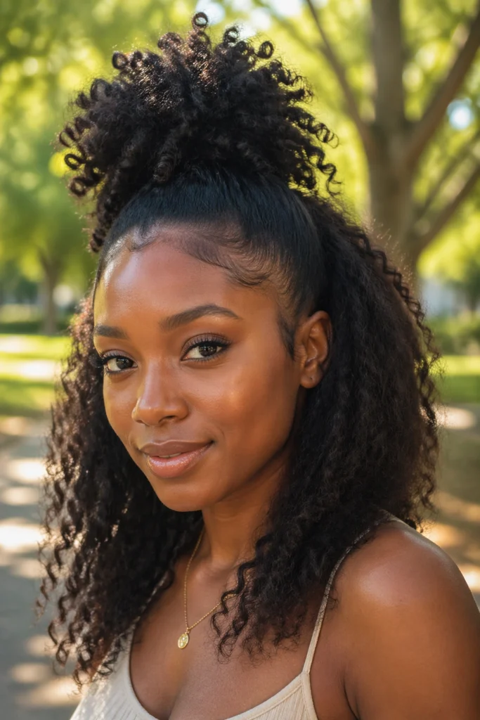 20 Half Up Half Down Ponytails for Natural Hair Black Women