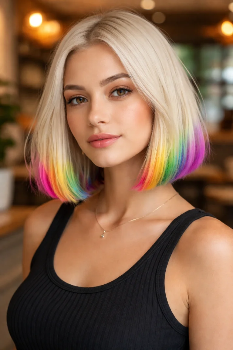 18 Blonde and Rainbow Box Braids