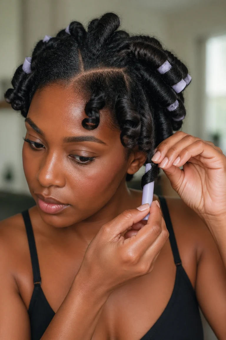25 Rod Curls on Natural Hair