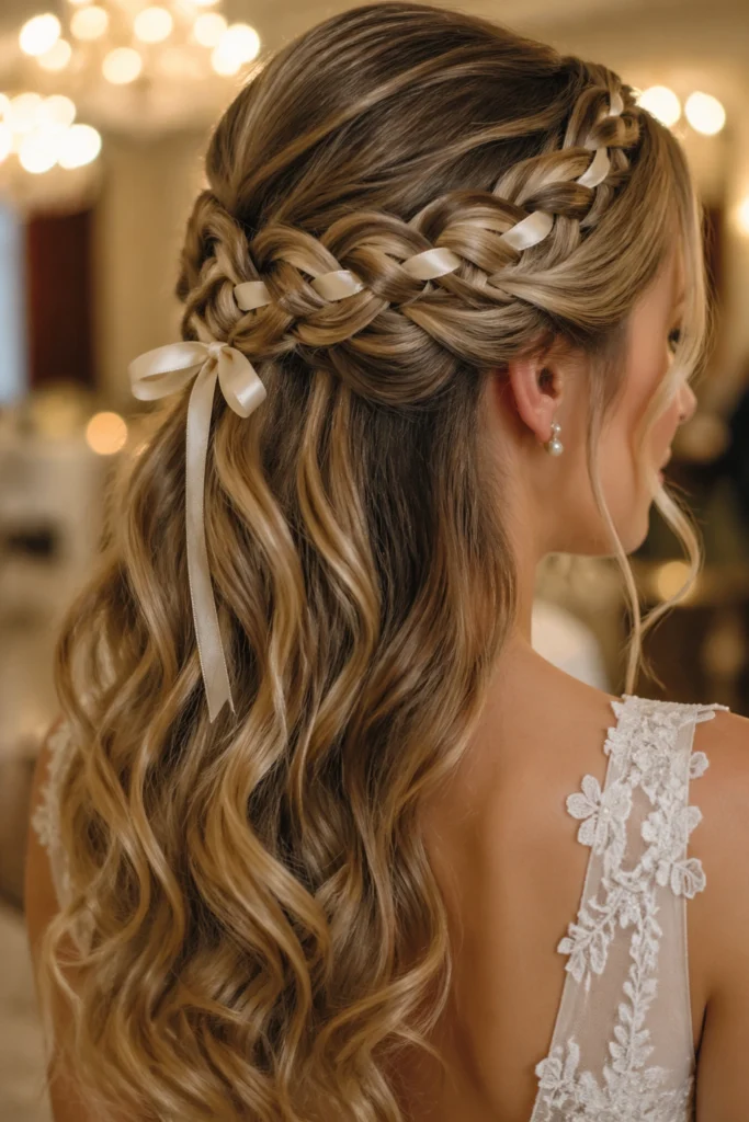 30 Braided Half Up Half Down Looks for Wedding